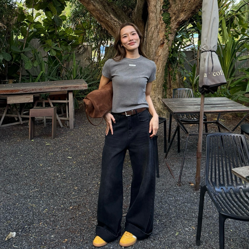 [เก็บโค้ดหน้าร้าน ลด30% เหลือเพียง 509.-] Vesper Jeans ยีนส์เอวสูงขากระบอกใหญ่ ทรง Baggy Jeans แพทเทิร์นสวย ราคา ถูกที่สุด ดีลบีเคเค แกลเลอรีภาพที่ 5
