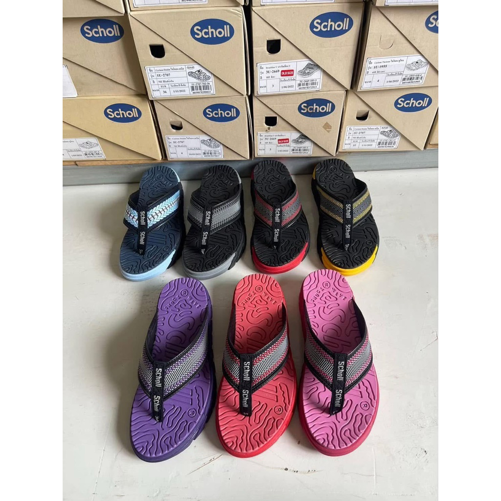 Scholl รองเท้าสกอลล์-บราซิลเลี่ยน v Brazillian V รองเท้าแตะคีบ สำหรับผู้ชายและผู้หญิง รองเท้าสุขภาพ General Comfort เบา
