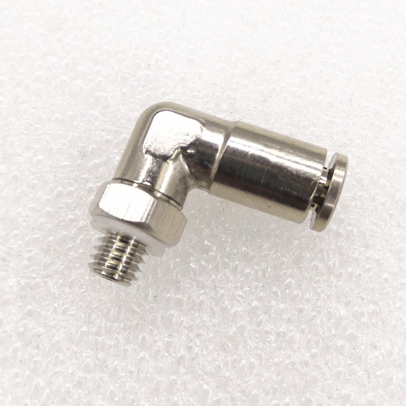 ข้อต่อลมเกลียวนอก (งอ 90 องศา) เสียบสาย 6-8mm ขนาดเกลียว M6x1,M8x1,M10x1,M5x0.8