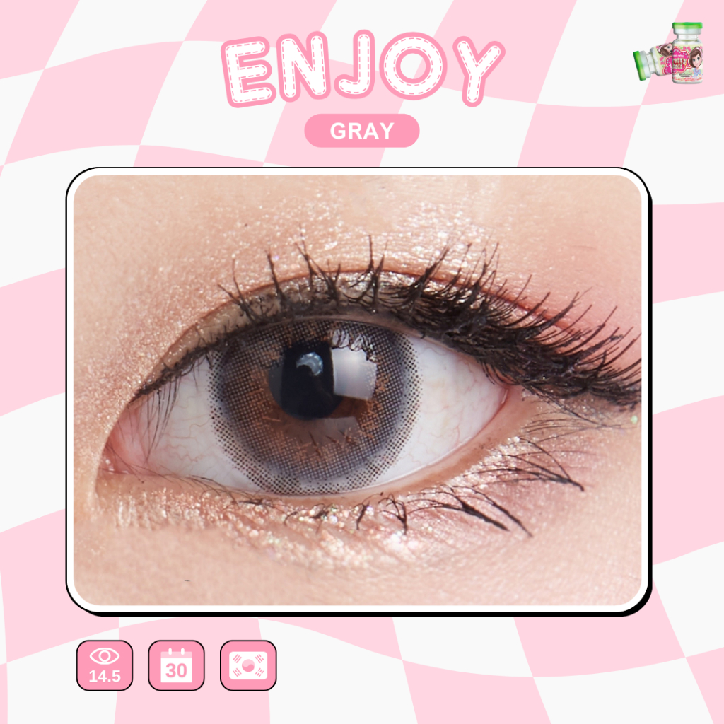 (COD)คอนแทคเลนส์ Contactlens รุ่น Enjoy แนวธรรมชาติ สายตา+ปกติ Prettydoll 0.00 ถึง - 6.00 ฟรีตลับ