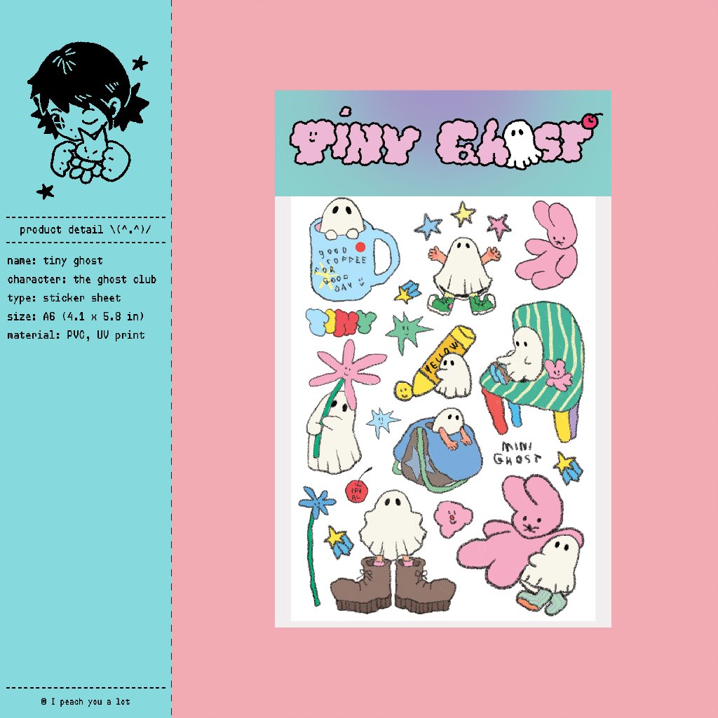 The ghost club / sticker sheet / tiny ghosts