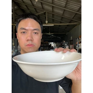 ชามเซรามิก ทรงโบราณ ชามก๋วยเตี๋ยว ชามมาม่า ขนาด 9 นิ้ว สีขาวล้วน ออกใบกำกับภาษีได้ รหัสkornzb7768