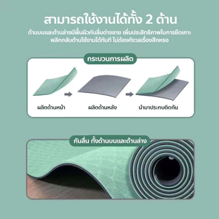ERORO แผ่นรองโยคะ แบบมีเส้นกำกับท่า เสื่อโยคะ TPE กันลื่น แบบหนา