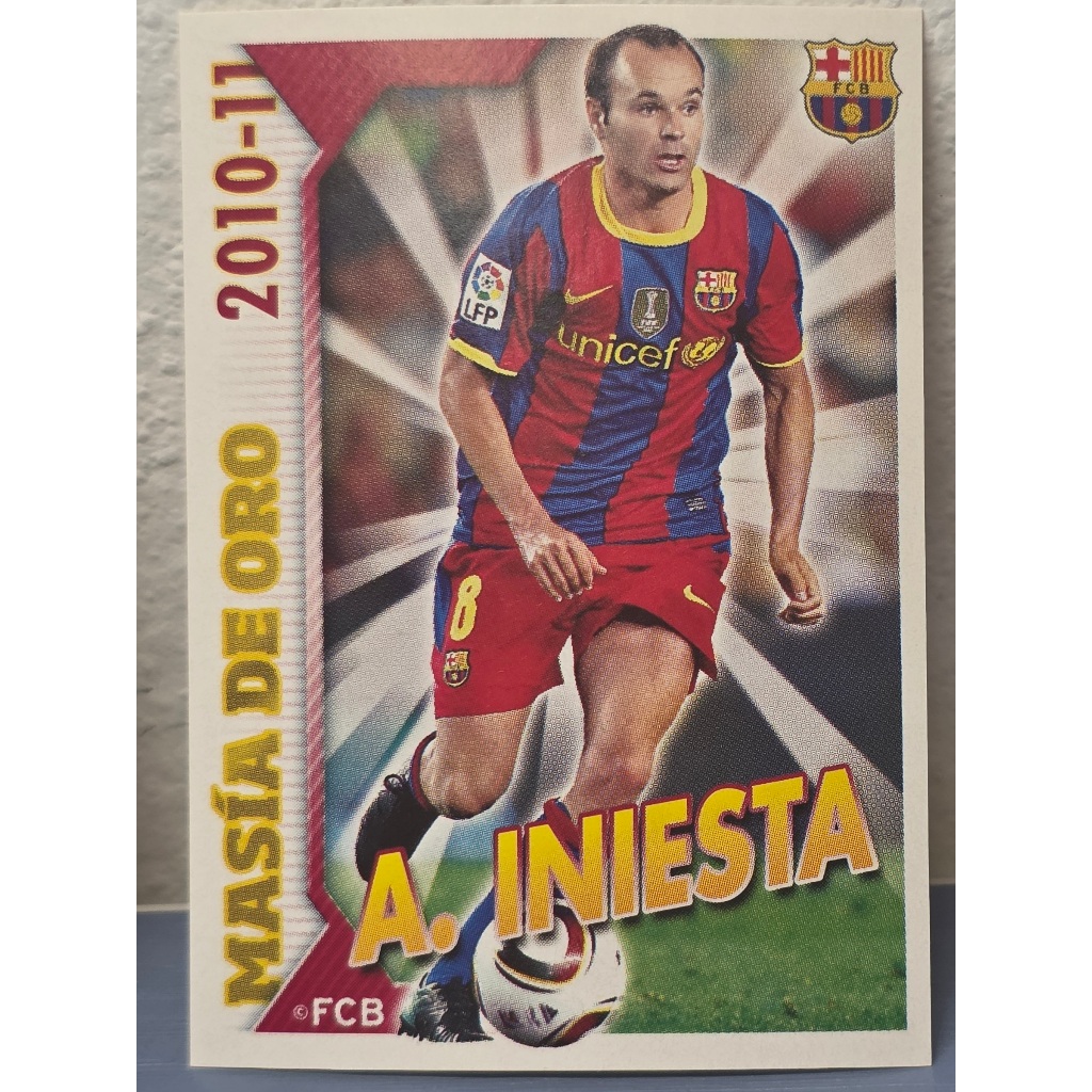 การ์ดสติ๊กเกอร์ฟุตบอล A.Iniesta 2010-11 ของแท้100% ภาพถ่ายจากสินค้าจริง