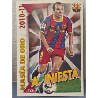 การ์ดสติ๊กเกอร์ฟุตบอล A.Iniesta 2010-11 ของแท้100% ภาพถ่ายจา…