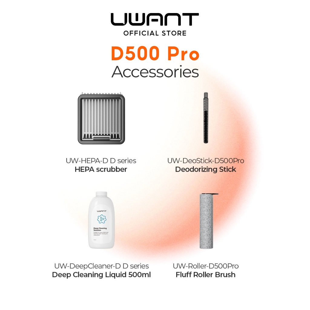 Uwant D500 Pro Accessories | อุปกรณ์เสริมหุ่นยนต์ดูดฝุ่น