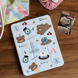 🔥พร้อมส่ง🔥case iPad Air8 11/13 Air7 Gen12 ที่ใส่ปากกา Cake Bear เคสiPadหมุน 360°Air6 Gen10/11 Pro13