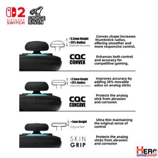 Savage Raven by Skull & Co. Thumb Grip Set for Nintendo SWITCH 2 🎮เซ็ทอนาลอค 3 แบบ 6 ชิ้น🎮พร้อมส่งจากไทย