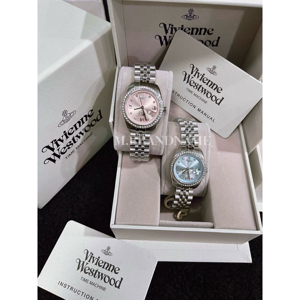 🛒  Exclusive 🇨🇳 💯✨ Vivienne Westwood Charlton Stainless Steel Crystal Ladies Watch
