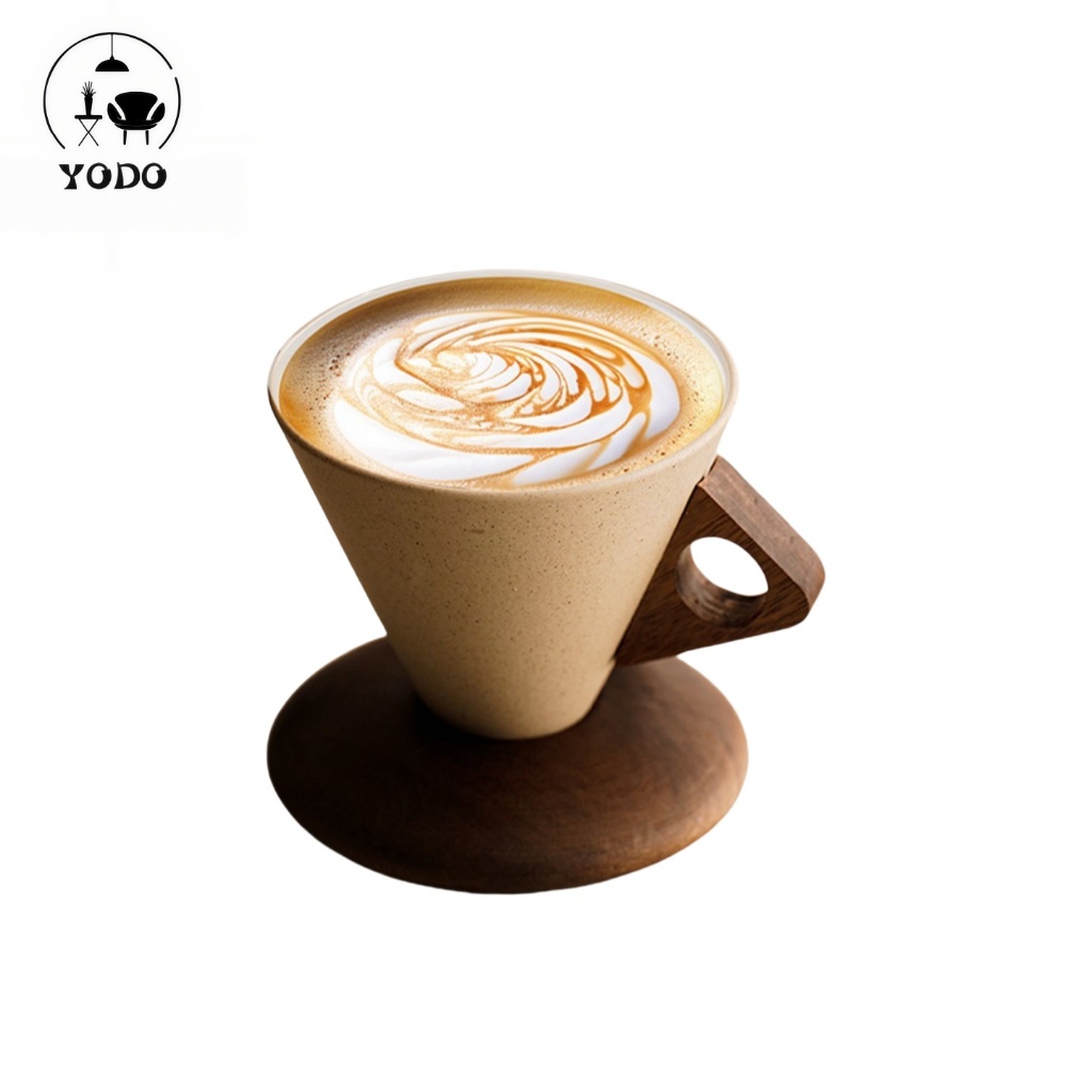 YODO Creative stoneware coffee cup แก้วกาแฟลาเต้สไตล์อเมริกันสุดหรู ขนาด 250 มล. แก้วเซรามิก