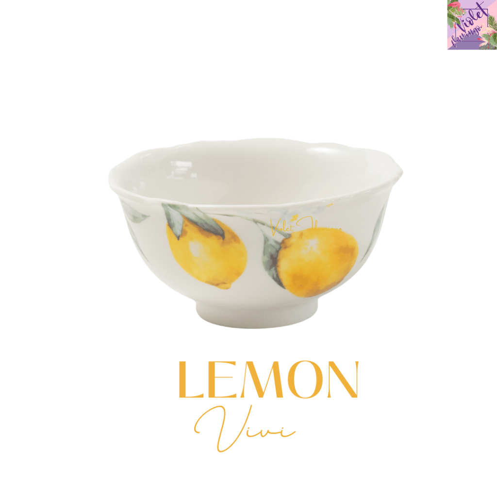 Violet Flamingo ถ้วยเซรามิค ถ้วยซุปขนาด 12 ซม.ลายเลมอน รุ่น Lemon Vivi Soup Bowl