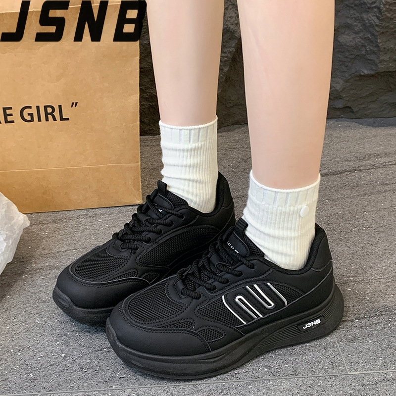 รองเท้า sneakers ผู้หญิง สีดํา เบาสบาย นุ่ม ใส่เดินทั้งวัน ไซส์ 36-41 พร้อมส่ง