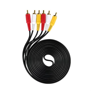 สายสัญญาณเสียงและวิดีโอ 3RCA ถึง 3RCA ยาว 1.5 ม. สาย RCA สำหรับกล่องรับสัญญาณ DVD