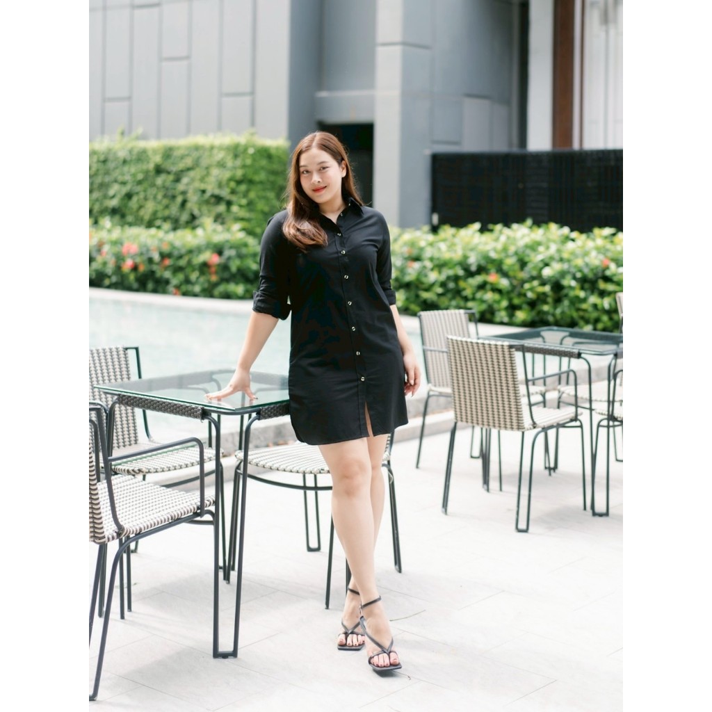 เดรส เชิ้ต สาวอวบ ใส่แล้วผอม ไซซ์ M-10XL รุ่น Emma Slim ราคา ถูกที่สุด ดีลบีเคเค แกลเลอรีภาพที่ 6