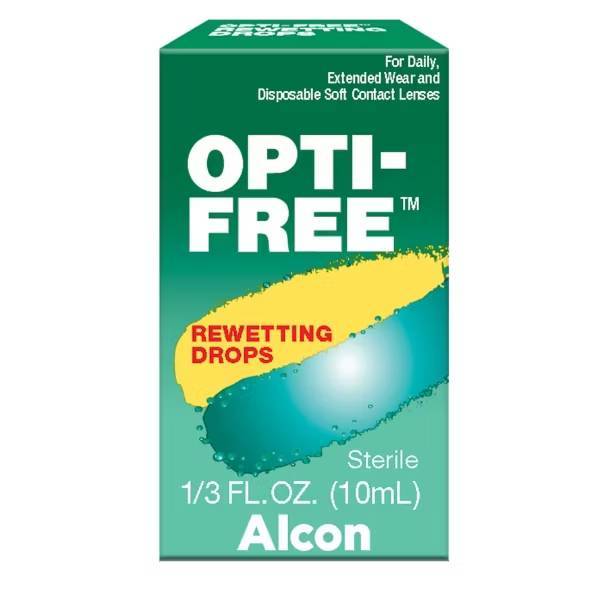 Alcon Opti-Free Rewetting Drops 10 ml. น้ำตาเทียม เพิ่มความชุ่มชื้น สำหรับผู้ที่สวมใส่คอนแทคเลนส์