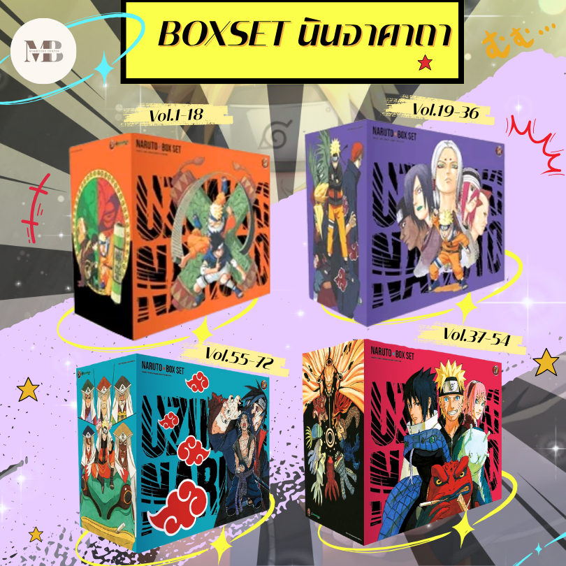 BOXSET นินจาคาถา Vol.1-18 , Vol.19-36 , Vol.37-54 , Vol.55-72 (จบ) ผู้เขียน: กองบรรณาธิการ  สำนักพิมพ์: เนต/NED