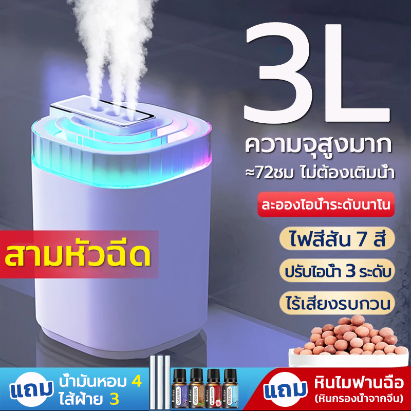 【แบรนด์เยอรมัน】เครื่องทำความชื้นระ มีไฟ ปรับควันได้ เครื่องพ่นน้ำหอม พ่นน้ำหอม เครื่องพ่นอโรม่า ฟอกอากาศ humidifier