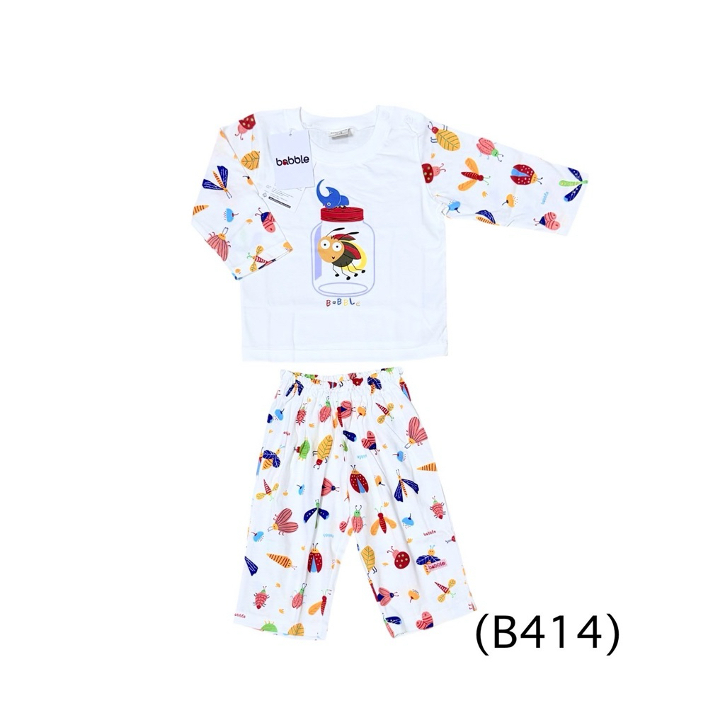 babble By Absorba ชุดนอนเด็กแขนยาว ขายาว กระดุมสแน๊ปบ่า คอตตอนCotton สำหรับเด็กอายุ 6เดือน ถึง 18เดือน
