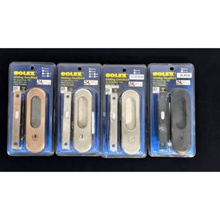 กุญแจบานเลื่อน พร้อมมือจับ กุญแจคอม้า สีสแตนเลส และ สีรมดำ S…