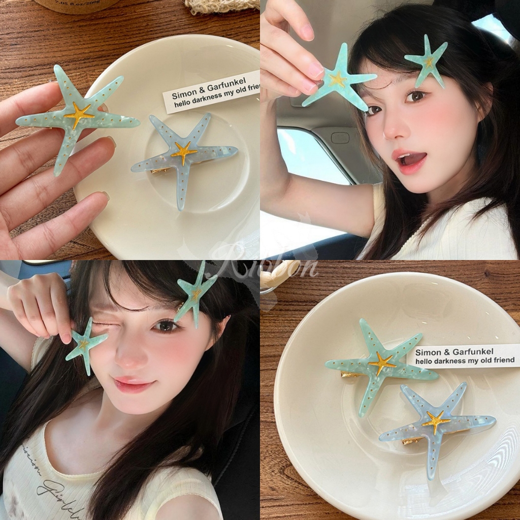 RibbonIsland กิ๊บติดผม กิ๊ฟติดผม สไตล์เกาหลี น่ารัก ปลาดาว แฟชั่นสําหรับผู้หญิง สีสันสดใส พร้อมส่งจากไทย