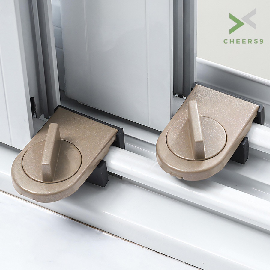 ล็อคหน้าต่างบานเลื่อน ล็อคประตูบานเลื่อน กันขโมย กันเด็ก วัสดุเหล็ก ปรับได้ 2.5-4 ซม. Cheers9