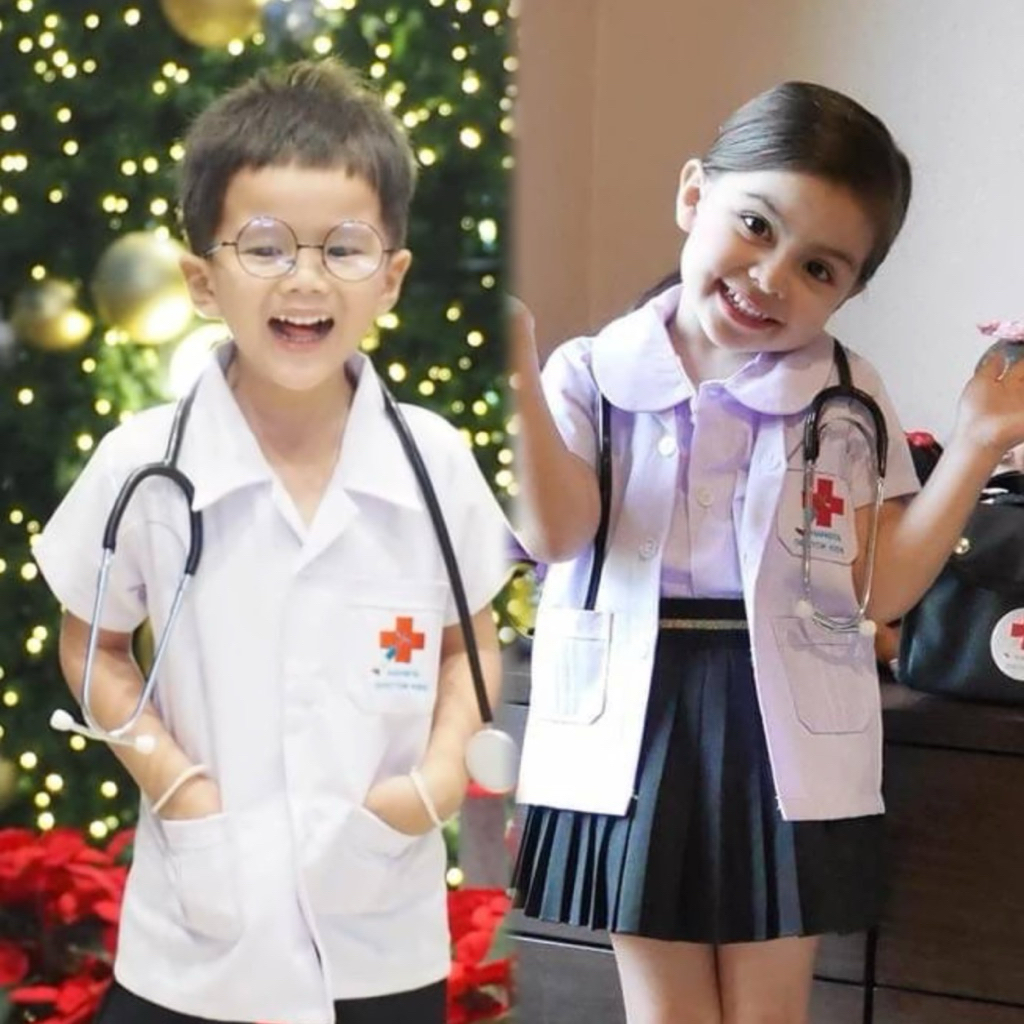 (รหัสNT)ชุดอาชีพในฝันเด็ก ชุดอาชีพคุณหมอเด็ก ผ้าดี  แพทเทินเป๊ะ ใส่แล้วน่าร๊ากกสุดๆ