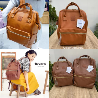 Anelloแท้100% PU leather Backpack กระเป๋าเป้สะพายหลัง รุ่นหนัง PU โทนสีพาสเทล