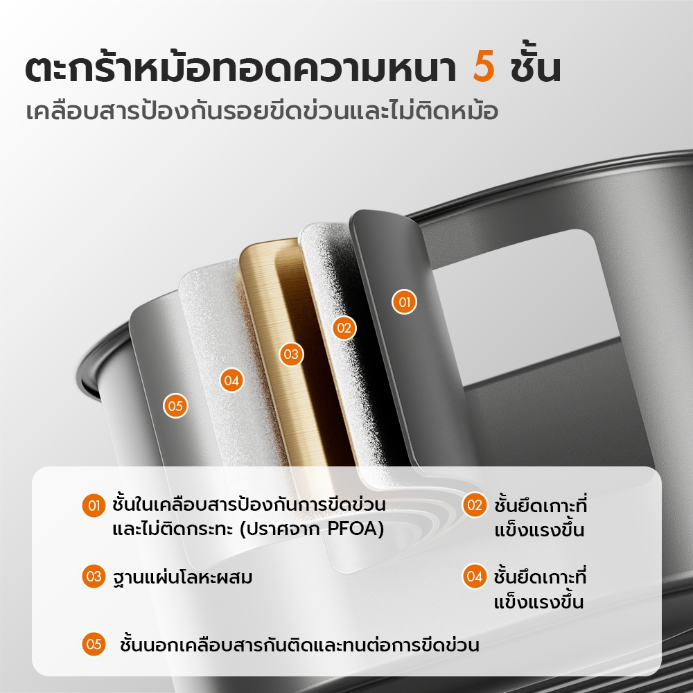 Gaabor 5 ลิตร หม้อทอดไร้น้ำมัน 1350W อเนกประสงค์ อบลมร้อน Air fryer เตาอบลมร้อน AF-45T01A/AF-45M01A - รูปที่ 4