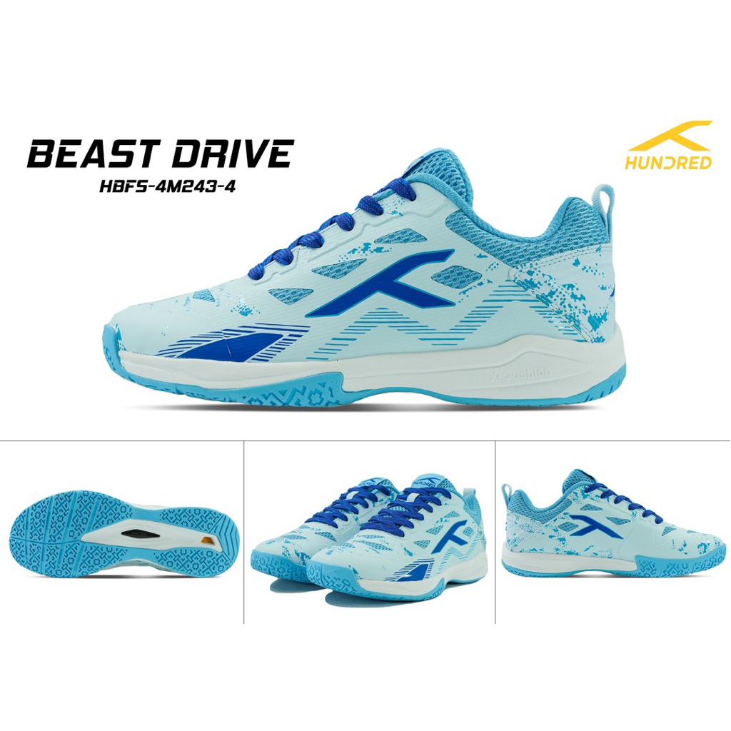 Hundred รองเท้าแบดมินตันรุ่น Beast drive หน้าเท้ากว้าง ใส่สบาย