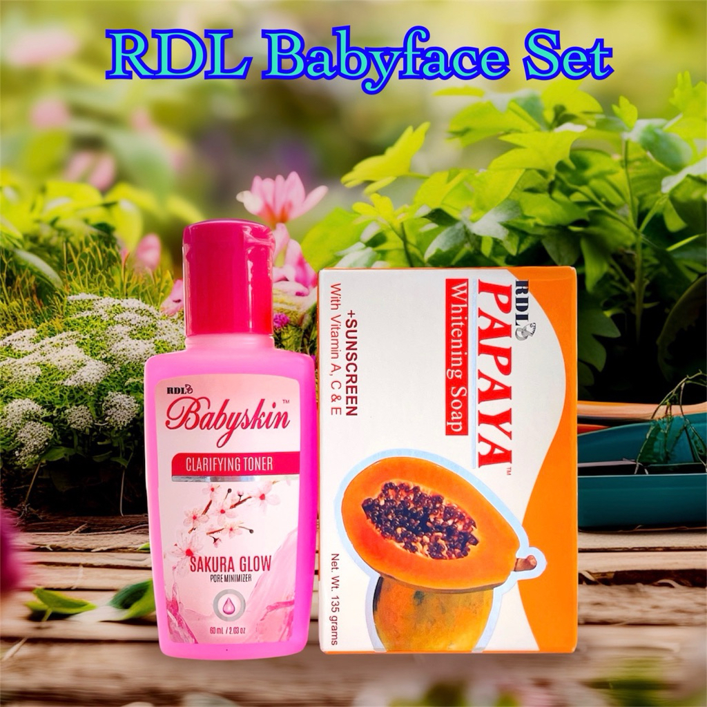 𝐑𝐃𝐋 ชุดทำความสะอาดผิวหน้า สบู่มะละกอ & โทนเนอร์ชมพู ขนาด 60ml