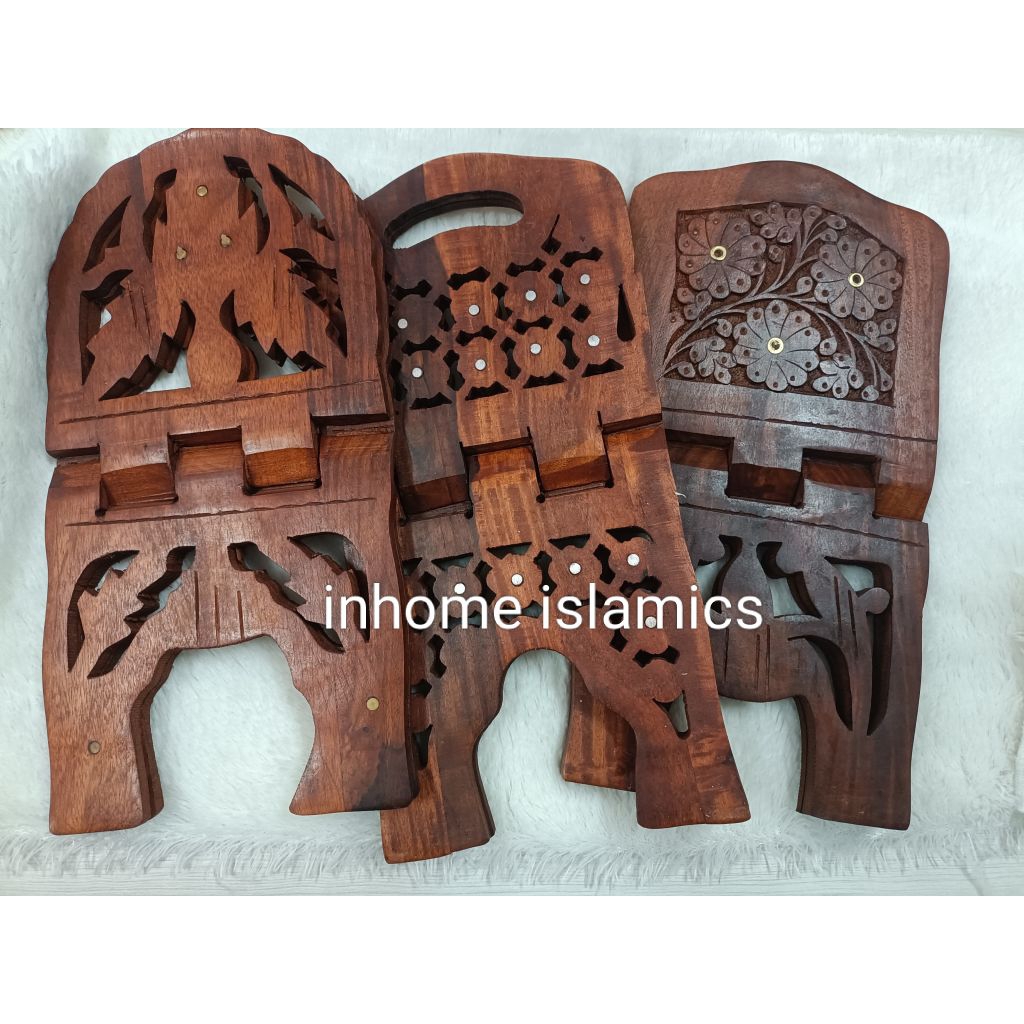ลาฮา(ที่วาง/รองกุรอ่าน)ขนาด 18 × 37 cm. แบบไม้สีไม้ธรรมชาติ**พร้อมส่ง
