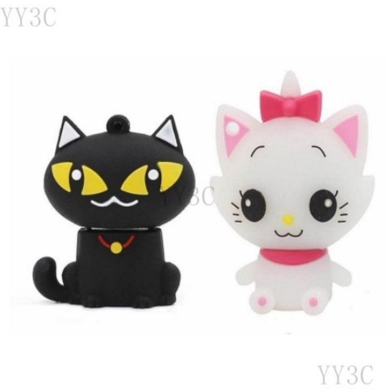 แฟลชไดรฟ์ USB 1GB 2GB 4GB 8GB 16GB 32GB 64GB 128GB 1TB แมว การ์ตูนแฟลชไดรฟ์ การจัดส่งจากกรุงเทพมหานค