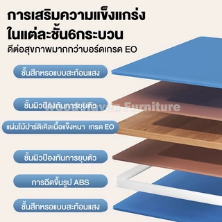 WHF โต๊ะเรียน ไม้เนื้อแข็งหนา พื้นที่อ่านหนังสือขนาดเล็ก เรียบง่าย มั่นคง ทำความสะอาดง่าย