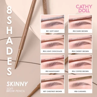 Cathy Doll Skinny Soft Brow Pencil เคที่ดอลล์ สกินนี่ ซอฟท์ บราว เพ็นซิล ดินสอเขียนคิ้ว 0.06g