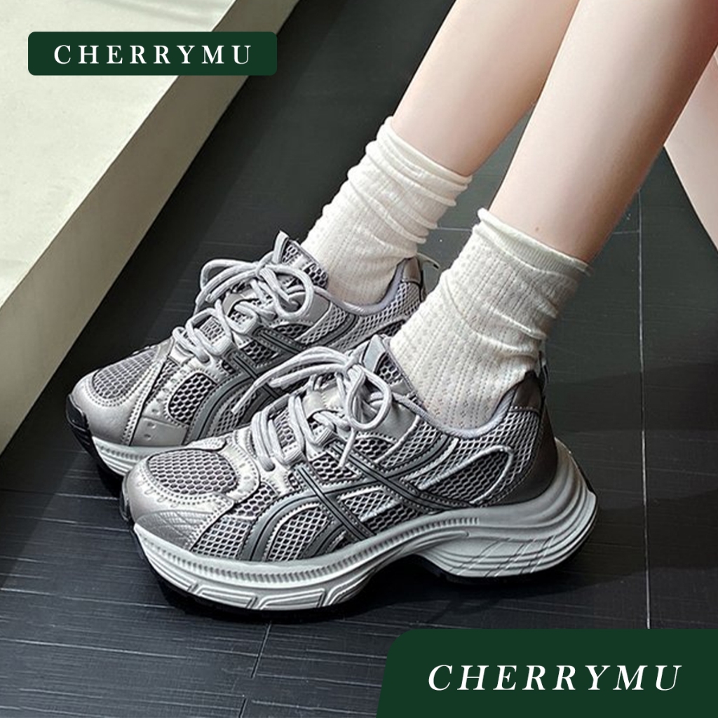 CHERRYMU รุ่น CM174 รองเท้าผ้าใบพื้นหนา  รองเท้าผ้าใบแฟชั่น