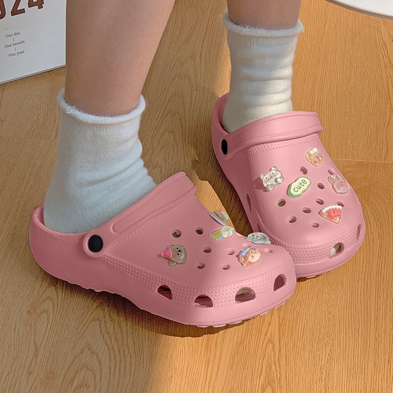 Luckkyshoes ใหม่มาแรง รองเท้าแตะหัวโตแฟชั่น ทรงสวยเข้ารูป มีรูระบายอากาศอย่างดีใส่ลุยน้ำลุยฝนได้ แถมมีตัวติดการ์ตูนน่ารั รูปที่ 6