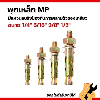พุก พุกเหล็ก พุกชุบสีรุ้ง ขนาด 1/4" 5/16" 3/8" 1/2" 10 ตัว/ชุด (1 ชุด)