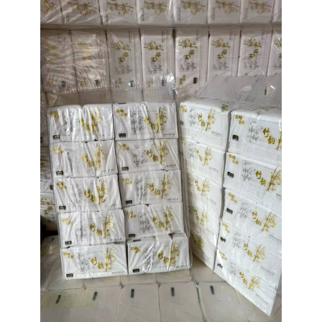 (ยกลัง10หิ้ว) ทิชชู่ ตราไผ่ทอง（สั่ง1ลังต่อ1บิลเท่านั้น） หิ้วละ10ห่อ ห่อละ480แผ่น หนานุ่ม 4 ชั้น ของแท้100% เวลาดึงไม่มีข