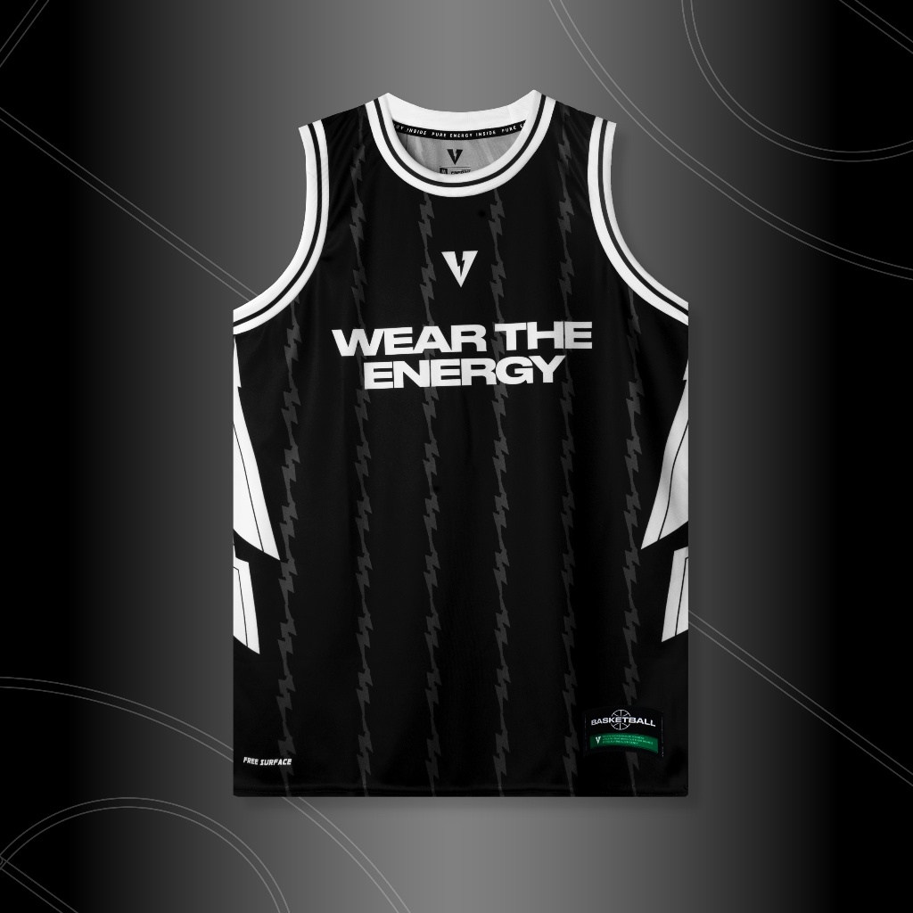 เสื้อบาสเกตบอล VOLT รุ่น SPACE 001 WTE | VOLT BASKETBALL COLLECTION | เสื้อแข่งบาส สีดำ