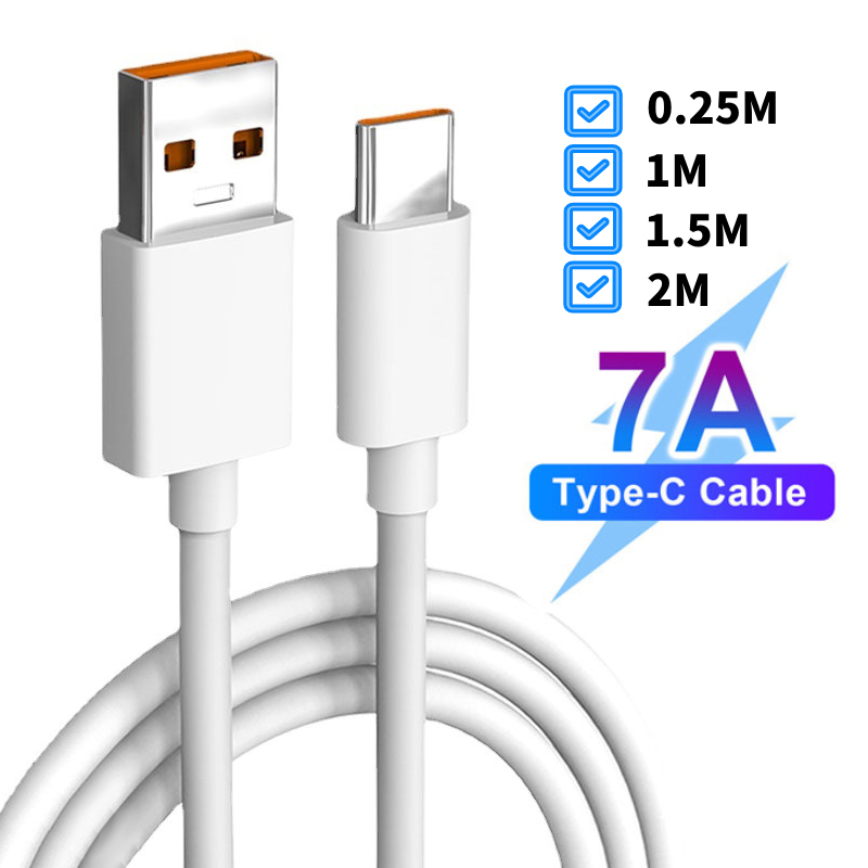 7Aสายข้อมูล สายเคเบิลข้อมูล Type-Cสายชาร์จแฟลชแบบชาร์จเร็วพิเศษสำหรับ 0.25M 1M 1.5M 2M สายข้อมูล -CY