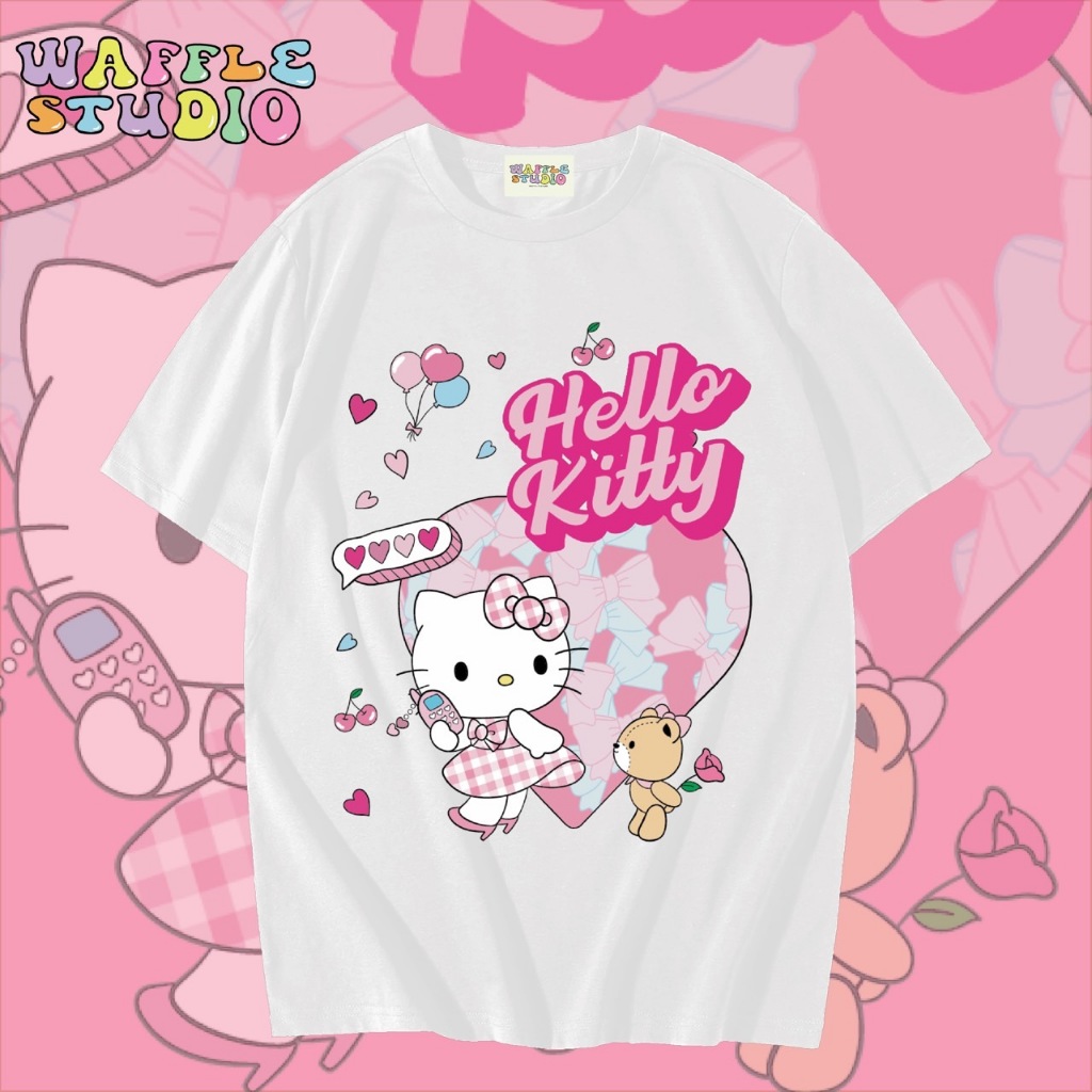 [ ส่งฟรี 🔥 ] WS1688 เสื้อยืดโอเวอร์ไซส์ ผ้าคอตตอน 100% เสื้อยืดเกาหลี เสื้อยืด  WAFFLE STUDIO