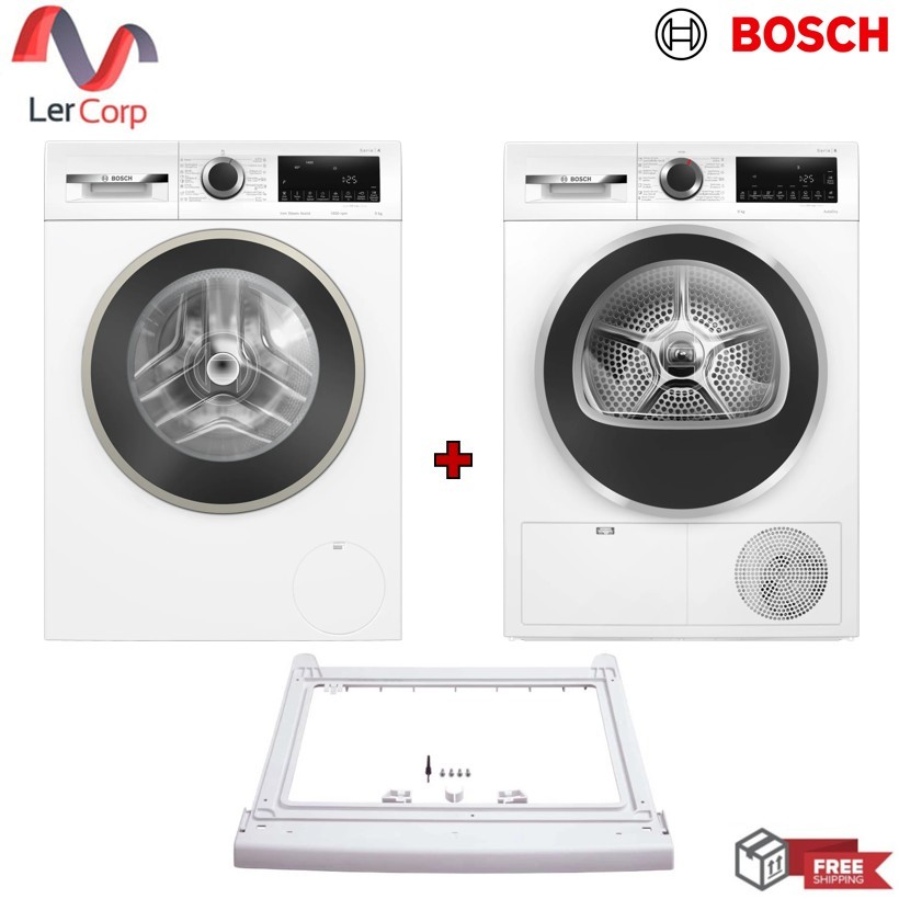 (BOSCH) เครื่องซักผ้า รุ่น WGA14400TH+เครื่องอบผ้า รุ่น WPG24100TH + STACKING Normal
