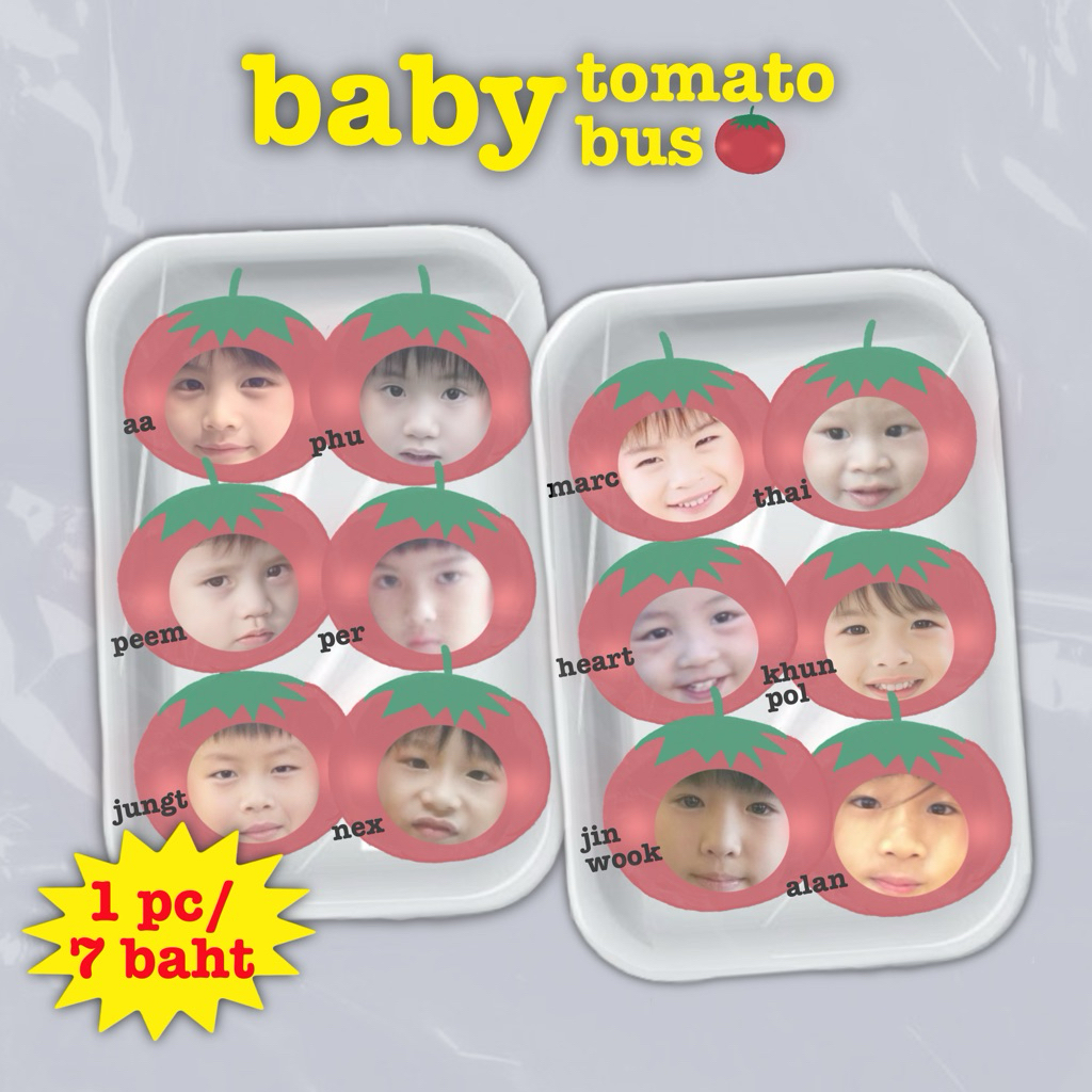 sticker baby tomato bus ขนาด 4 cm.