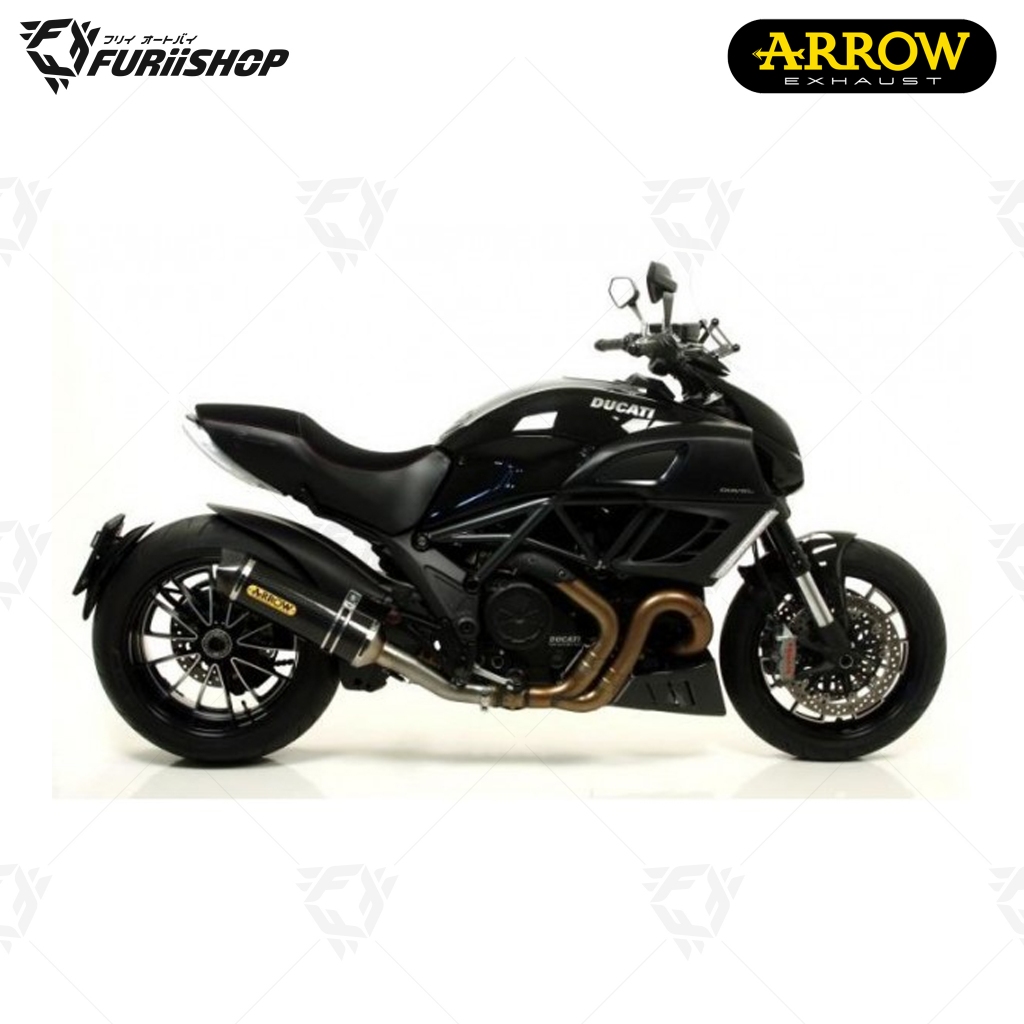 ท่อสูตร/ท่อแต่ง/ท่อไอเสีย Arrow Slip on Carbon Titanium : for Ducati Monster 1200 14-16/17-19/R Mons