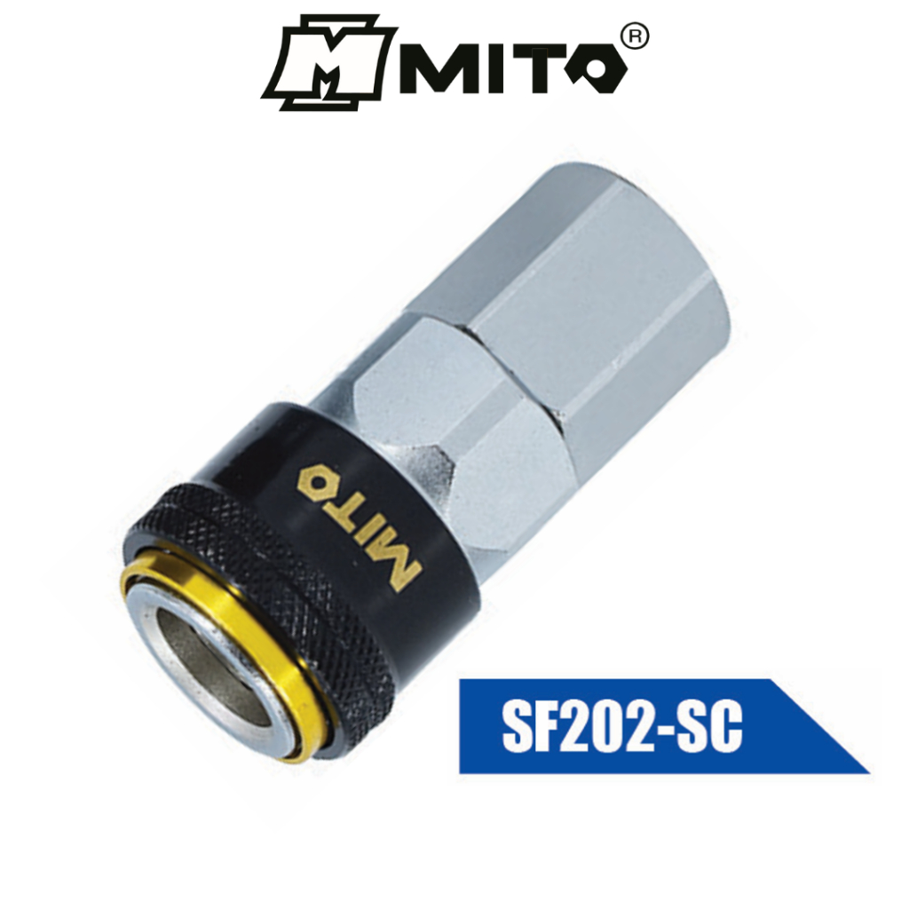 MITO คอปเปอร์ลม หัวดำ วันทัช เกลียวใน ขนาด 1/4" - 3/8" - 1/2" No.SF แผงโชว์