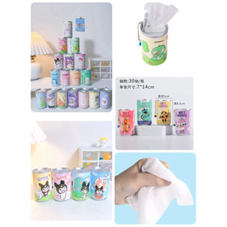 ทิชชูเปียกแบบกระป๋องลายน่ารักพร้อมสายคล้องพวงกุญแจขนาดพกพามี…