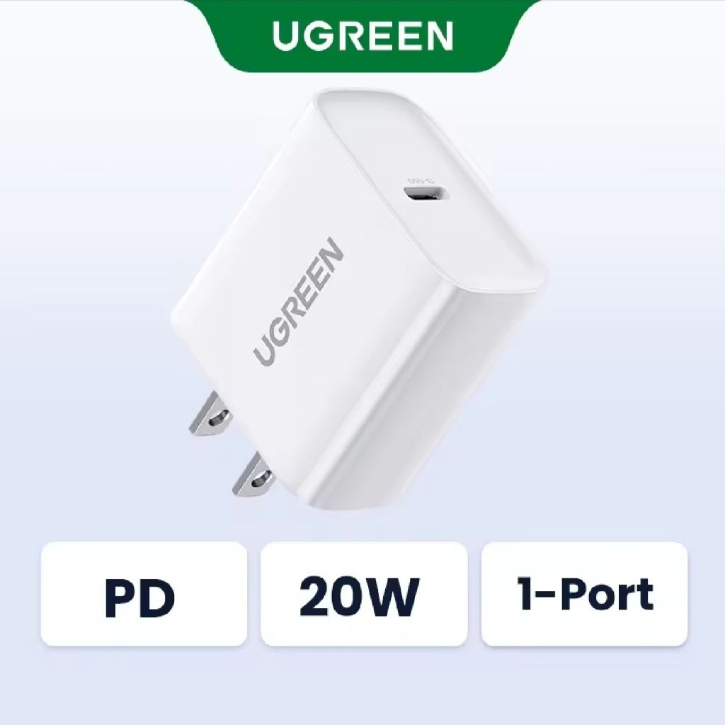 ของแท้💯 UGREEN ปลั๊กชาร์จไว USB C 20W PD 3.0 สําหรับ iPhone 17 16 15 14 13 12 Pro Max Galaxy Pixel 4 3 iPad Mini