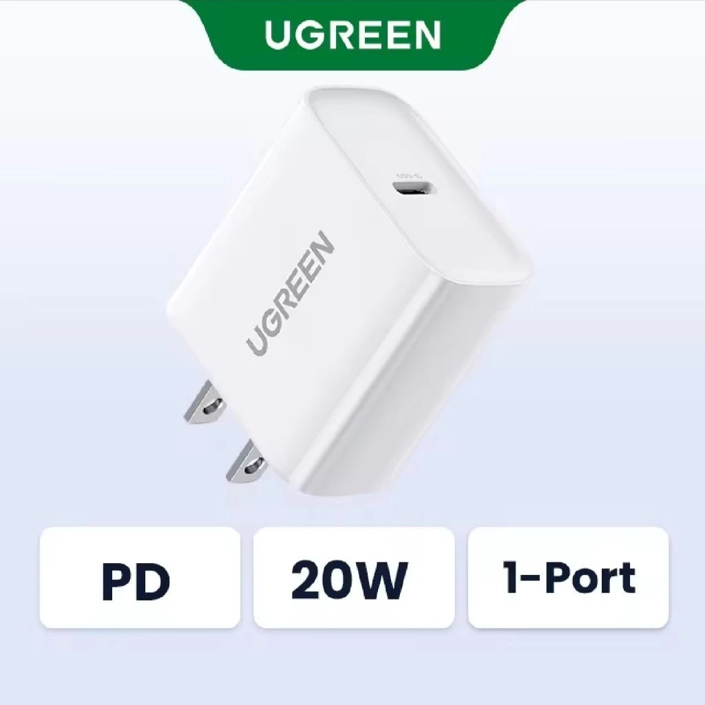 ของแท้💯 UGREEN ปลั๊กชาร์จไว USB C 20W PD 3.0 สําหรับ iPhone 17 16 15 14 13 12 Pro Max Galaxy Pixel 4 3 iPad Mini