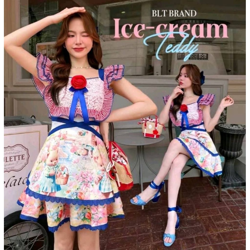 BLT BRAND : Ice Cream Teddy MINI DRESS SIZE M มือ 2