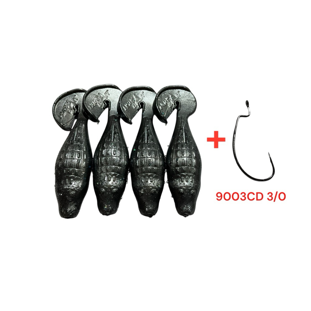 เหยื่อยาง Croco mini 1ซอง4ตัวพร้อมตัวเบ็ด9003CD3/0 1ตัว - รูปที่ 6